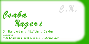 csaba mageri business card